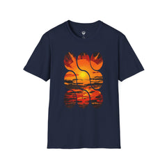 Sunset Inspired Unisex T-Shirt, Colorful Graphic Tee, Retro Summer Apparel, Gift for Friends, Casual Weekend Wear