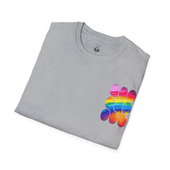 Vibrant Rainbow Softstyle T-Shirt, Unisex Pride Tee, LGBTQ+ Apparel, Colorful Casual Wear, Summer Festival Shirt