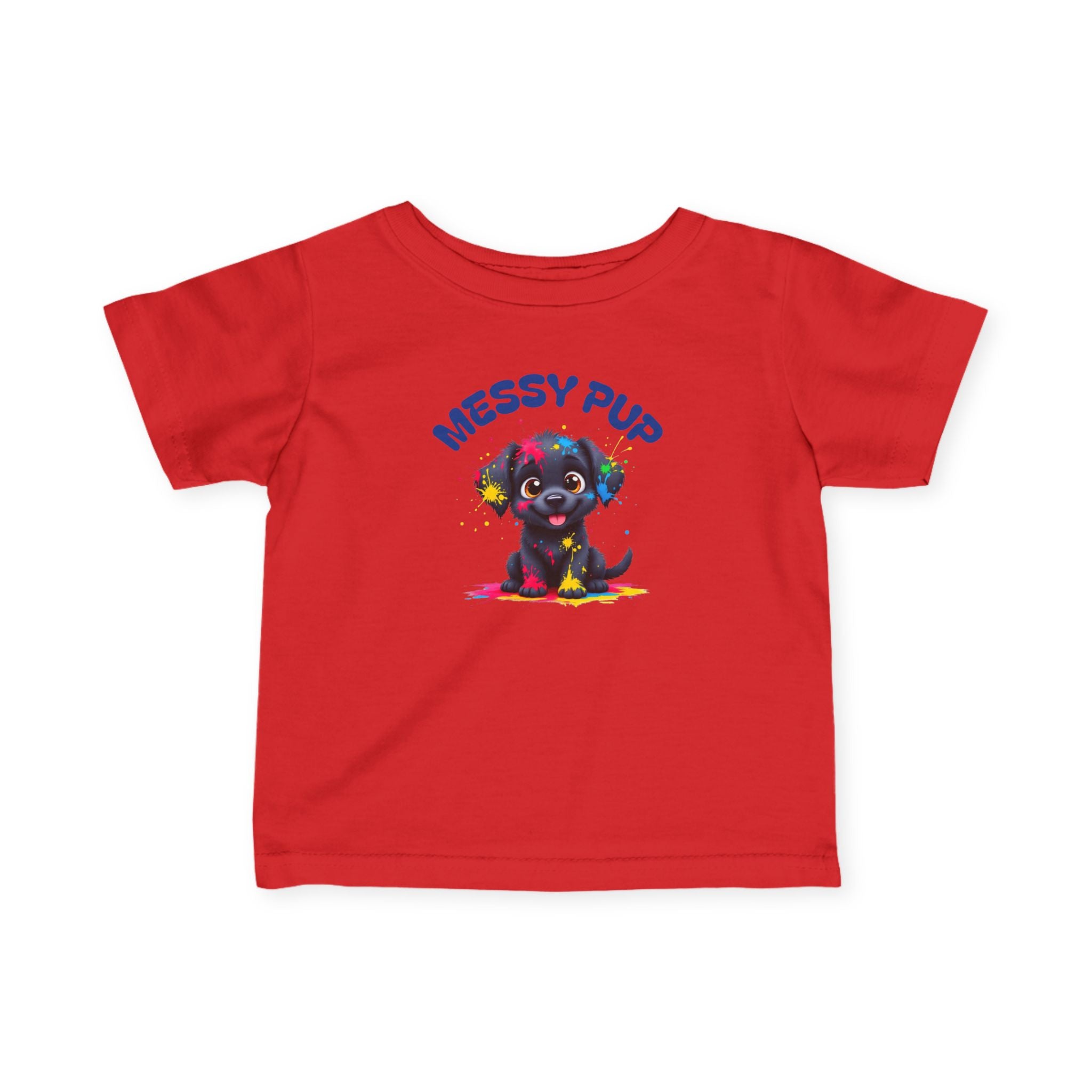 Messy Pup Infant Tee - Cute Animal Graphic T-Shirt for Kids