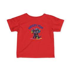 Messy Pup Infant Tee - Cute Animal Graphic T-Shirt for Kids