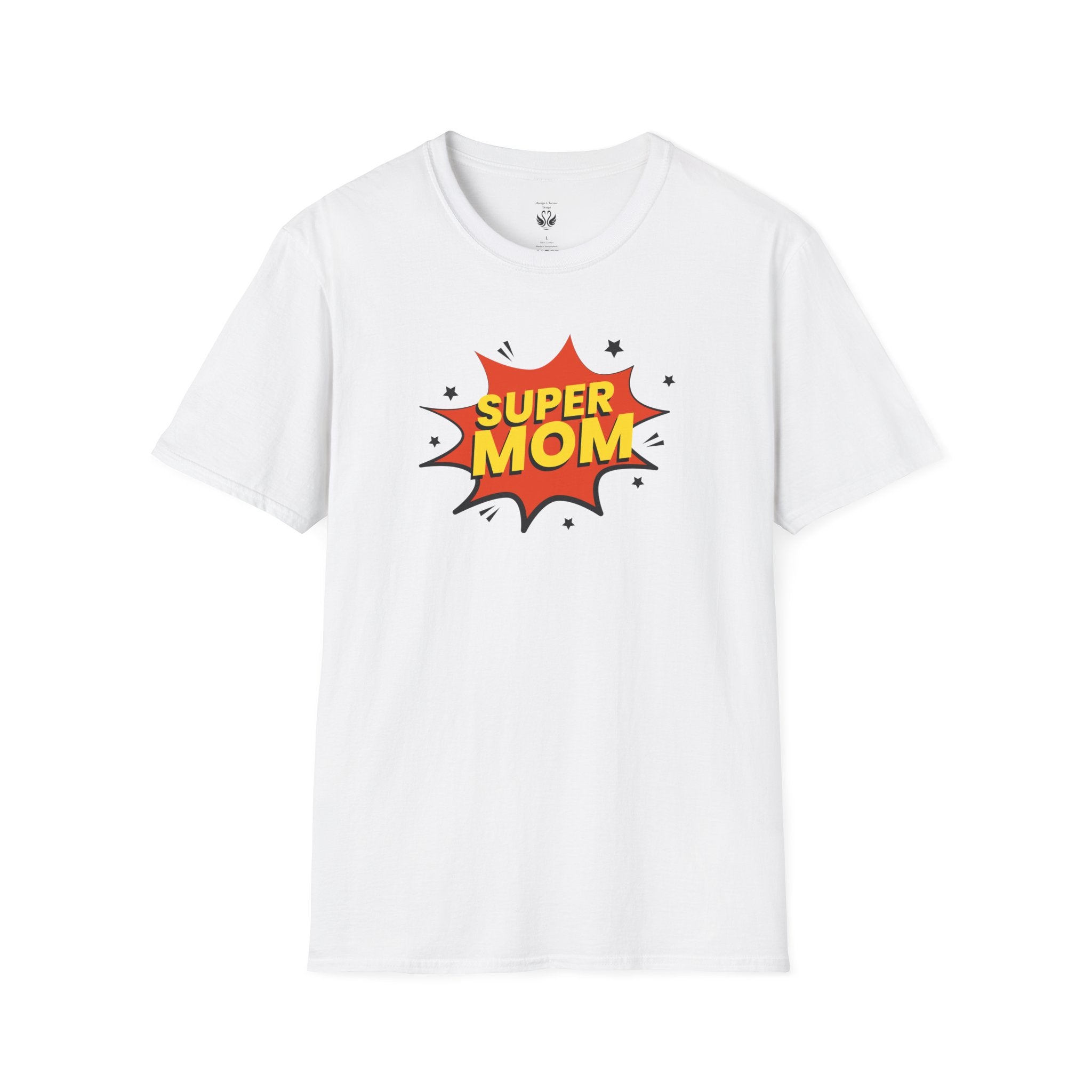 Super Mom Unisex Softstyle T-Shirt | Gift for Mother's Day, Funny Mom Tee, Birthday Present for Mom, Family Apparel, Casual Wear