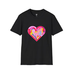 Heart Beat Unisex T-Shirt, Colorful Love Tee, Casual Graphic Tee, Gift for Friends, Valentine's Day Shirt
