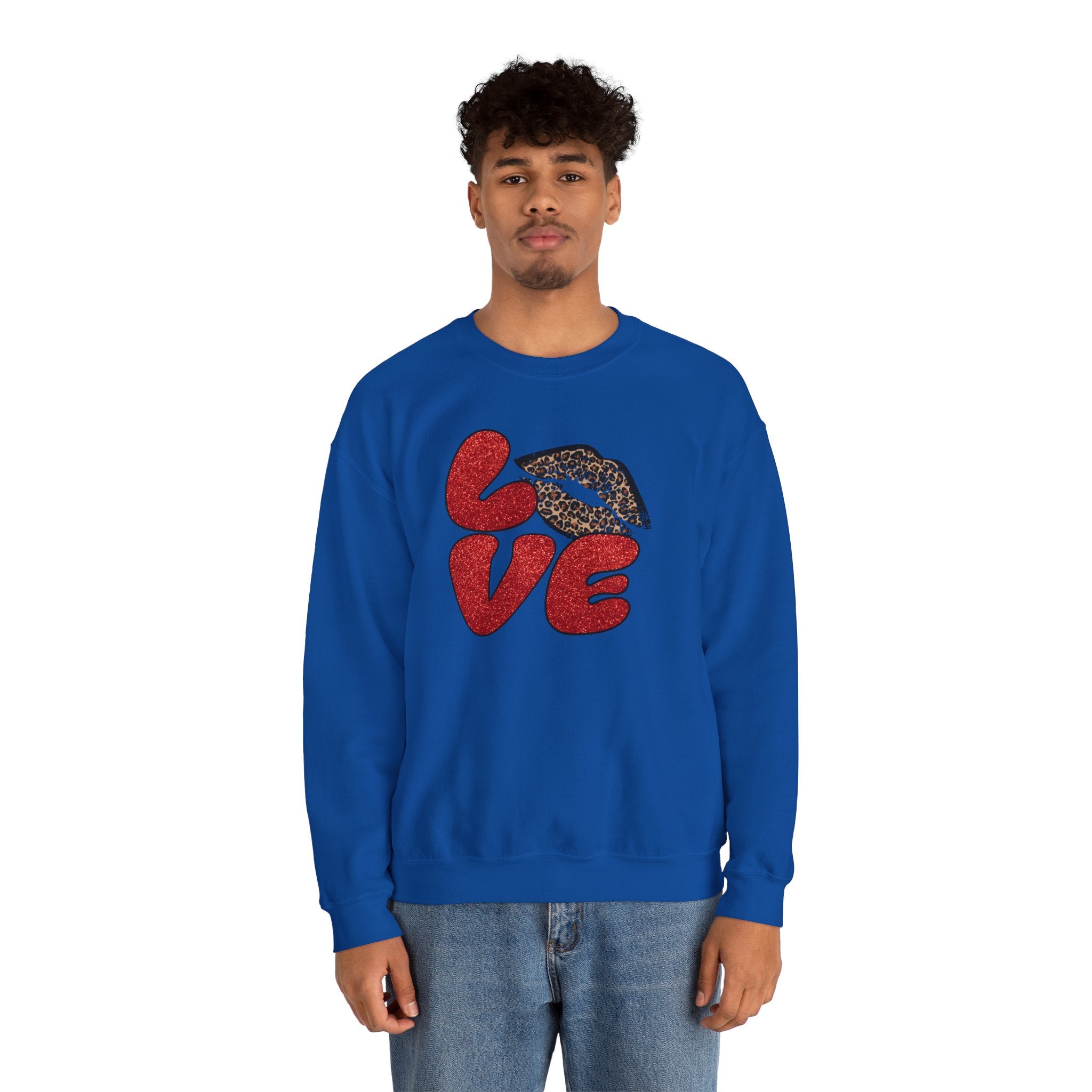 Love Graphic Sweatshirt, Cozy Crewneck for Couples, Valentine's Day Gift, Trendy Casual Wear, Fashionable Lounge Top