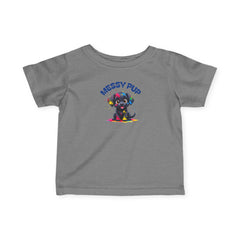 Messy Pup Infant Tee - Cute Animal Graphic T-Shirt for Kids