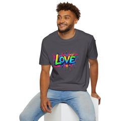 Colorful Love Unisex T-Shirt, Casual Wear, Gift for Him/Her, Valentine's Day, Family Reunion, Streetwear
