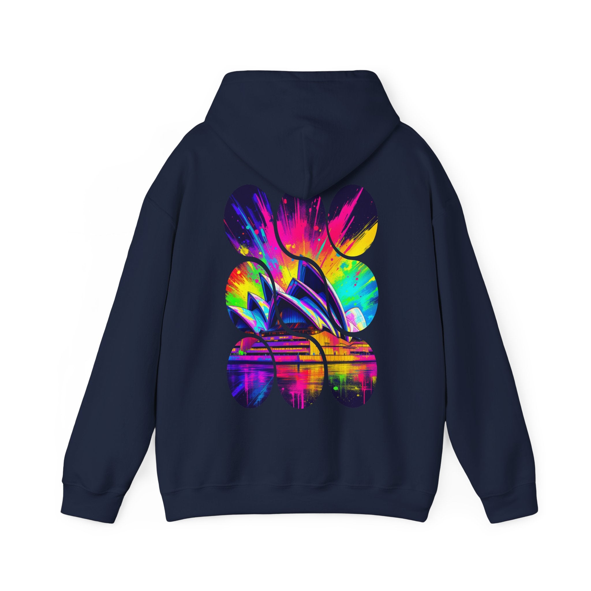 Colorful City View Abstract Hoodie with Eye-Catching Design, Perfect for Casual Wear, Art Lovers, Gift for Friends, Cozy Layering