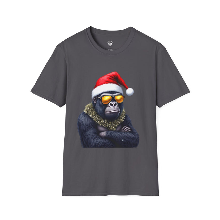 Cool Gorilla Santa T-Shirt | Funny Holiday Tee | Unisex Gift for Christmas, Party Wear, Family Gathering, Casual Style