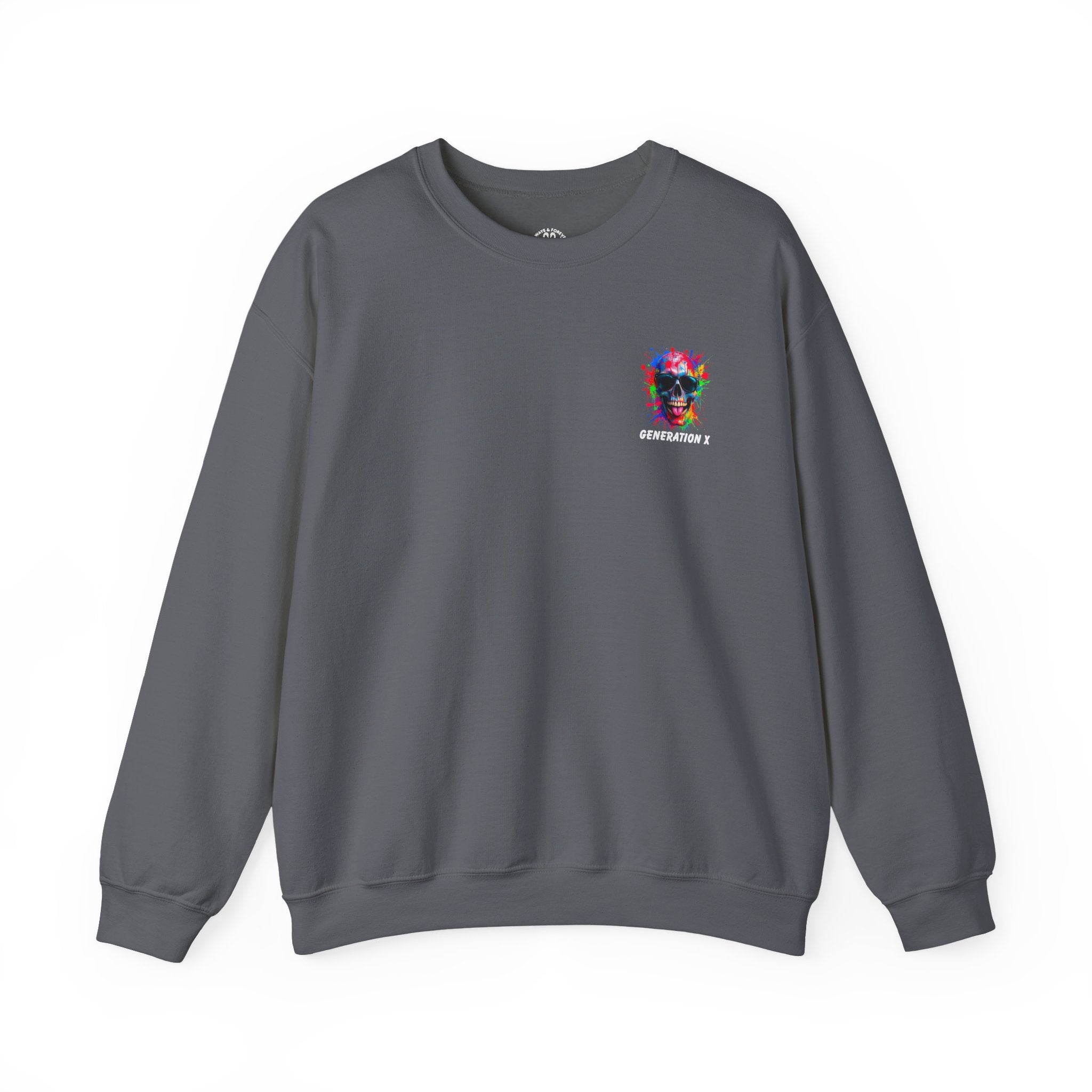 Vibrant Skull Sweatshirt - Unisex Crewneck, Colorful Graphic, Perfect for Casual Wear, Gifts for Friends, Halloween & Parties
