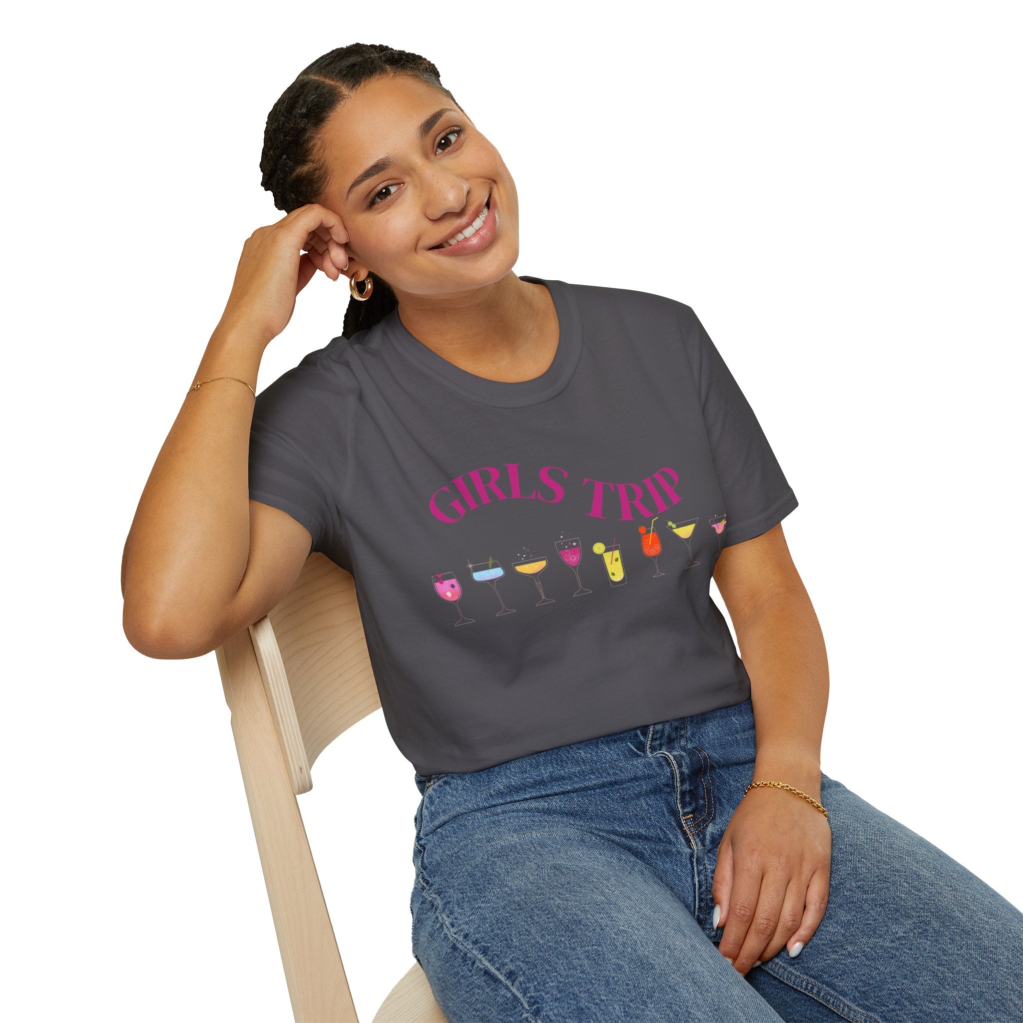 Girls Trip Unisex T-Shirt, Softstyle Tee for Friends, Vacation Apparel, Travel Gear, Girls Night Out, Fun Gifts