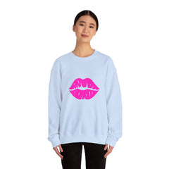 Kiss Mark Crewneck Sweatshirt - Cute Fashion for Her, Cozy Gift Idea, Valentine's Day, Overall Style, Relaxed Fit
