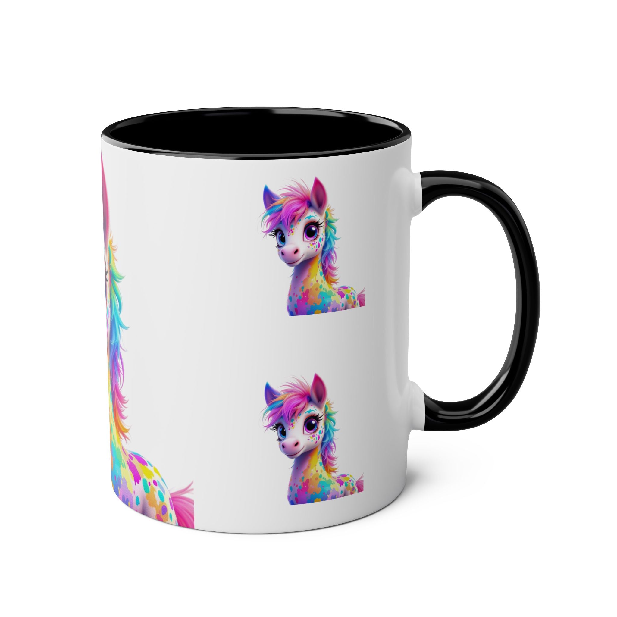 Whimsical Unicorn Two-Tone Coffee Mug - 11oz Colorful Design