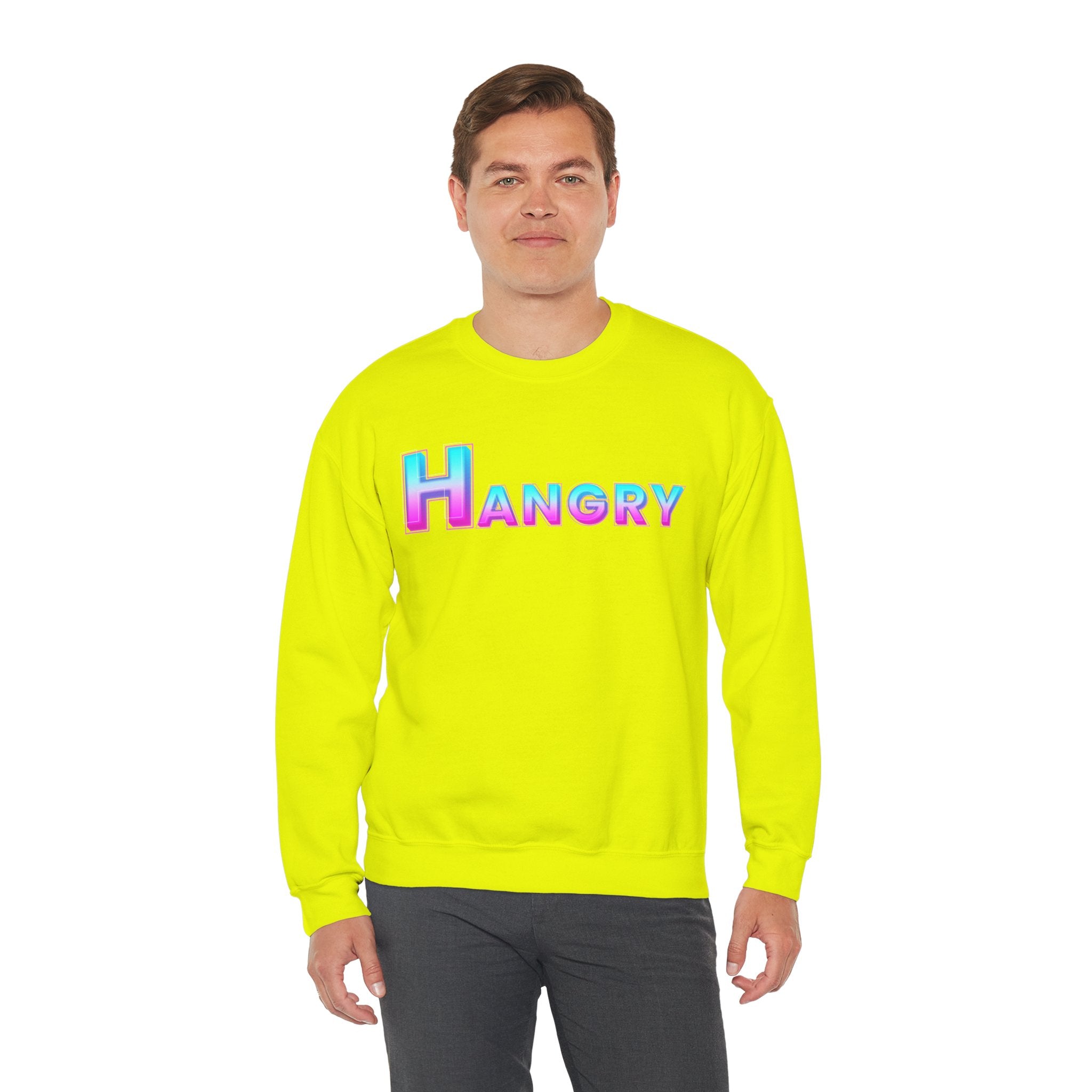 Hangry Unisex Crewneck Sweatshirt - Cozy Gift for Food Lovers, Fall Apparel, Perfect for Casual Outfits, Birthday & Holiday Gifts