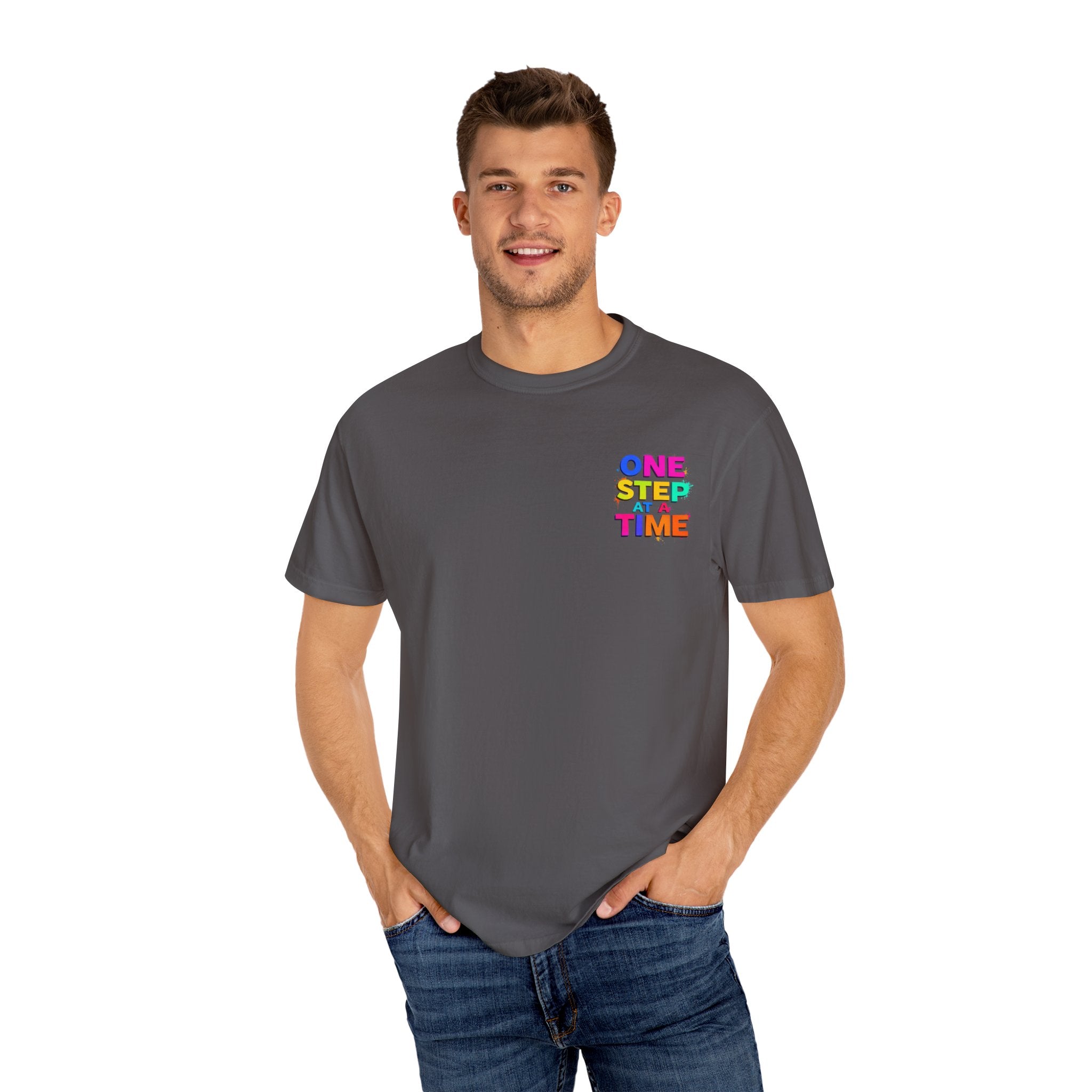 One Step at a Time Graphic T-Shirt, Unisex Vintage Tee, Perfect for Festivals, Beach Days, and Casual Wear, Gift for Sun Lovers