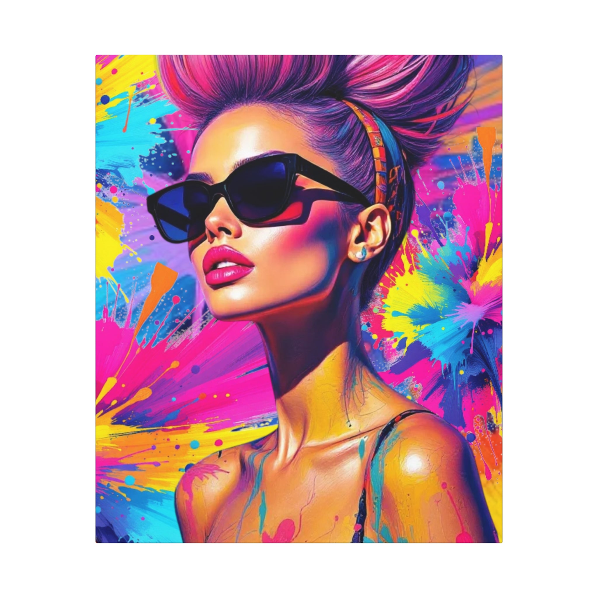 Vibrant Canvas Art Wrap - Colorful Pop Art Wall Decor
