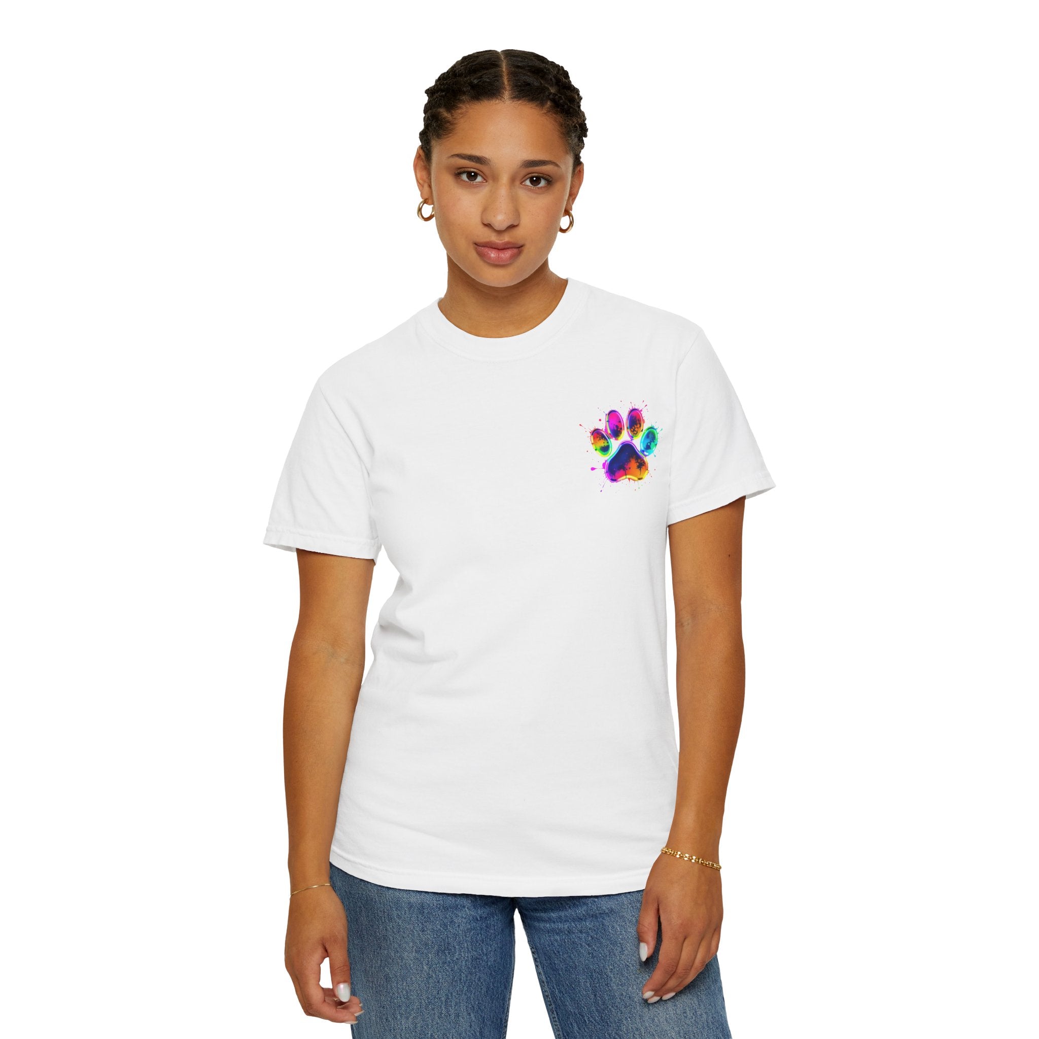 Paw print Graphic T-Shirt, Unisex Vintage Tee, Perfect for Festivals, Beach Days, and Casual Wear, Gift for Sun Lovers
