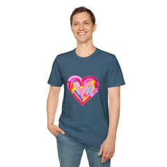 Heart Beat Unisex T-Shirt, Colorful Love Tee, Casual Graphic Tee, Gift for Friends, Valentine's Day Shirt