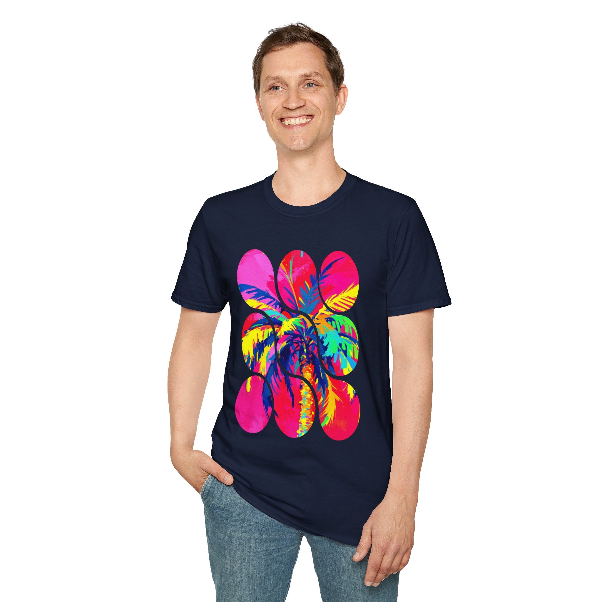 Vibrant Tropical T-Shirt, Beachwear, Summer Apparel, Casual Outfit, Gift for Friends, Festival Fashion