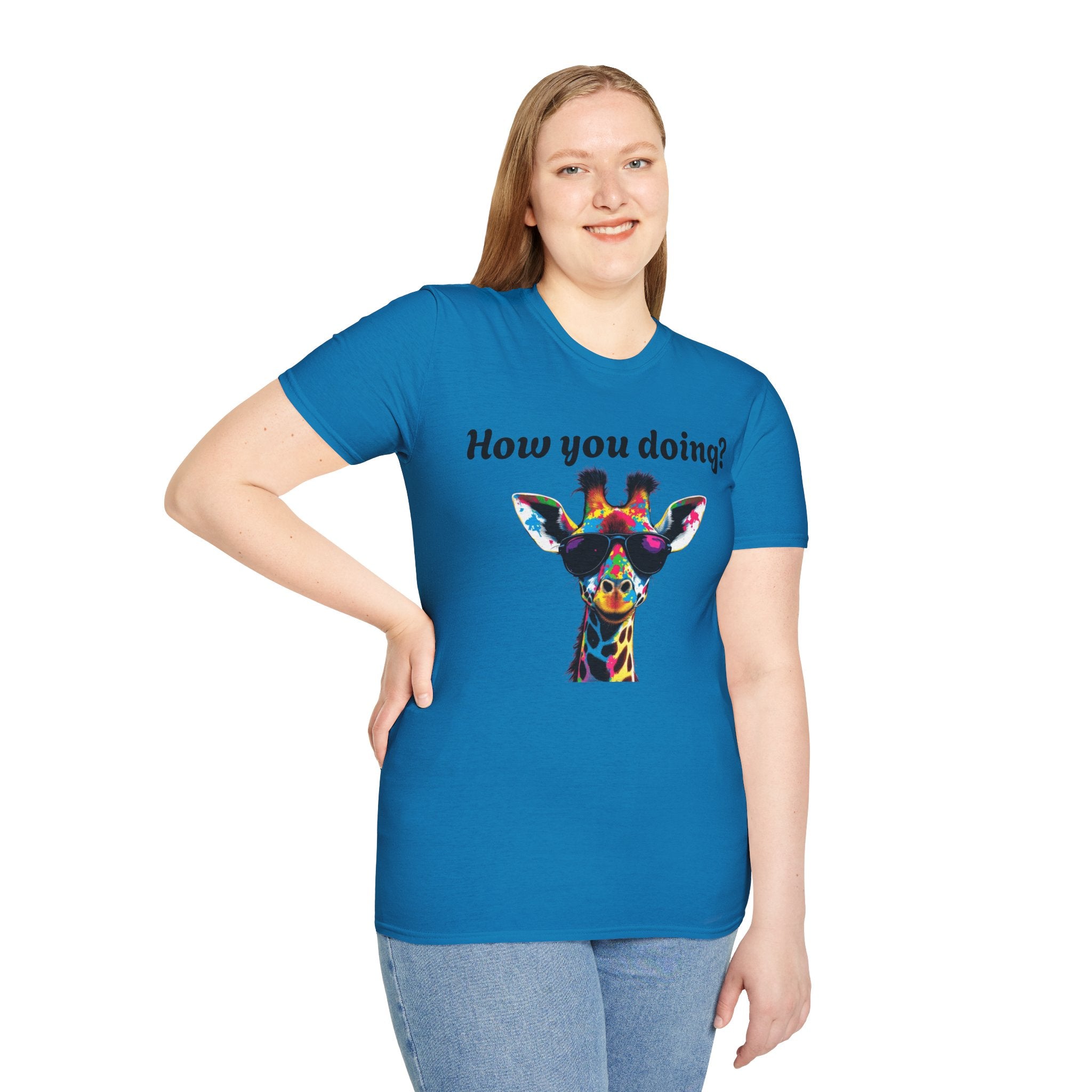 Colorful Giraffe T-Shirt: Fun Animal Tee, Gift for Animal Lovers, Quirky Statement Shirt, Cute Graphic Tee, Unique Birthday Present