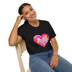 Heart Beat Unisex T-Shirt, Colorful Love Tee, Casual Graphic Tee, Gift for Friends, Valentine's Day Shirt