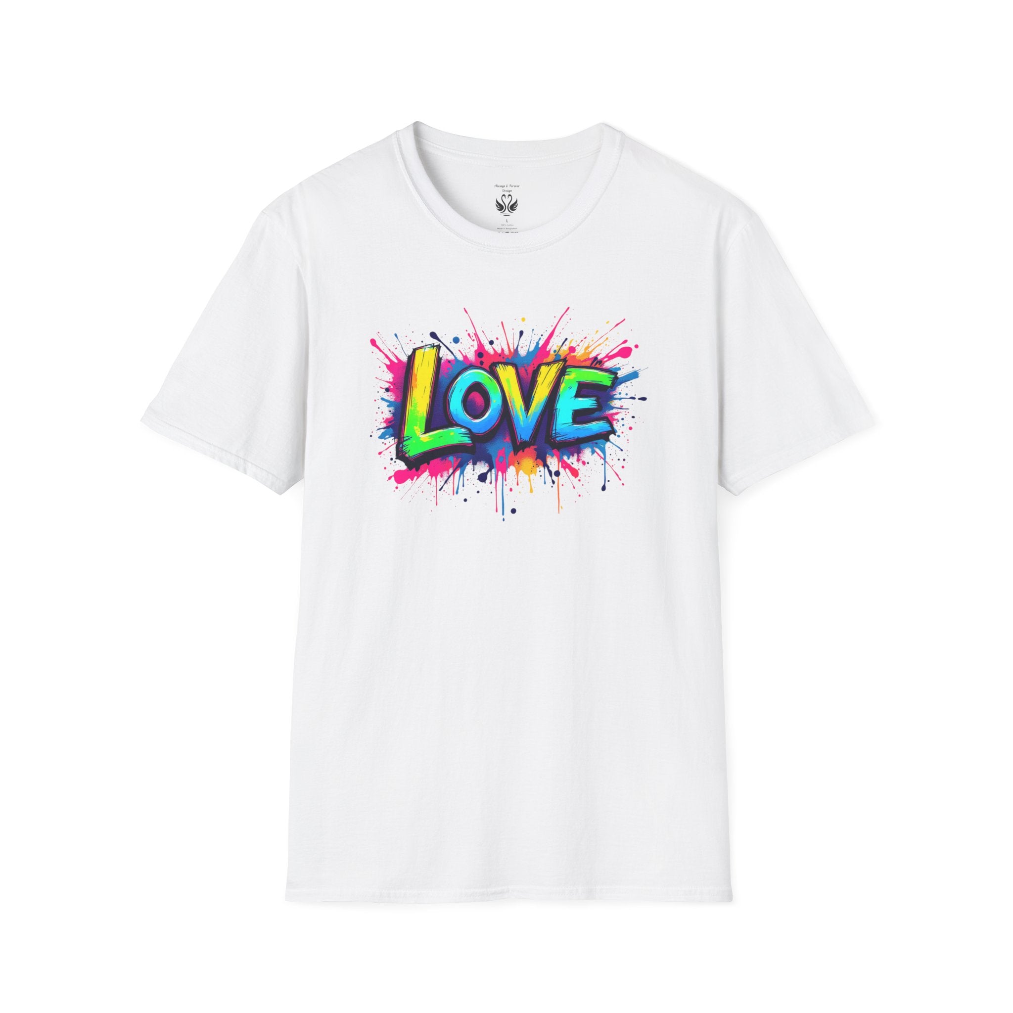 Colorful Love Unisex T-Shirt, Casual Wear, Gift for Him/Her, Valentine's Day, Family Reunion, Streetwear