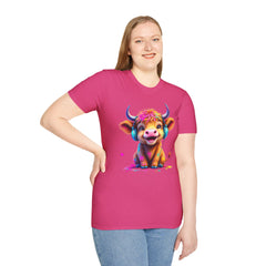 Cute Cow Graphic T-Shirt, Fun Animal Tee, Unisex Casual Wear, Gift for Cow Lovers, Trendy Summer Shirt
