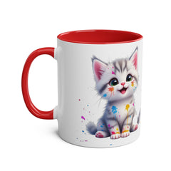 Cute Cat Two-Tone Coffee Mug for Cat Lovers
