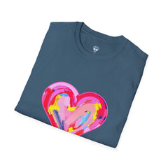 Heart Beat Unisex T-Shirt, Colorful Love Tee, Casual Graphic Tee, Gift for Friends, Valentine's Day Shirt