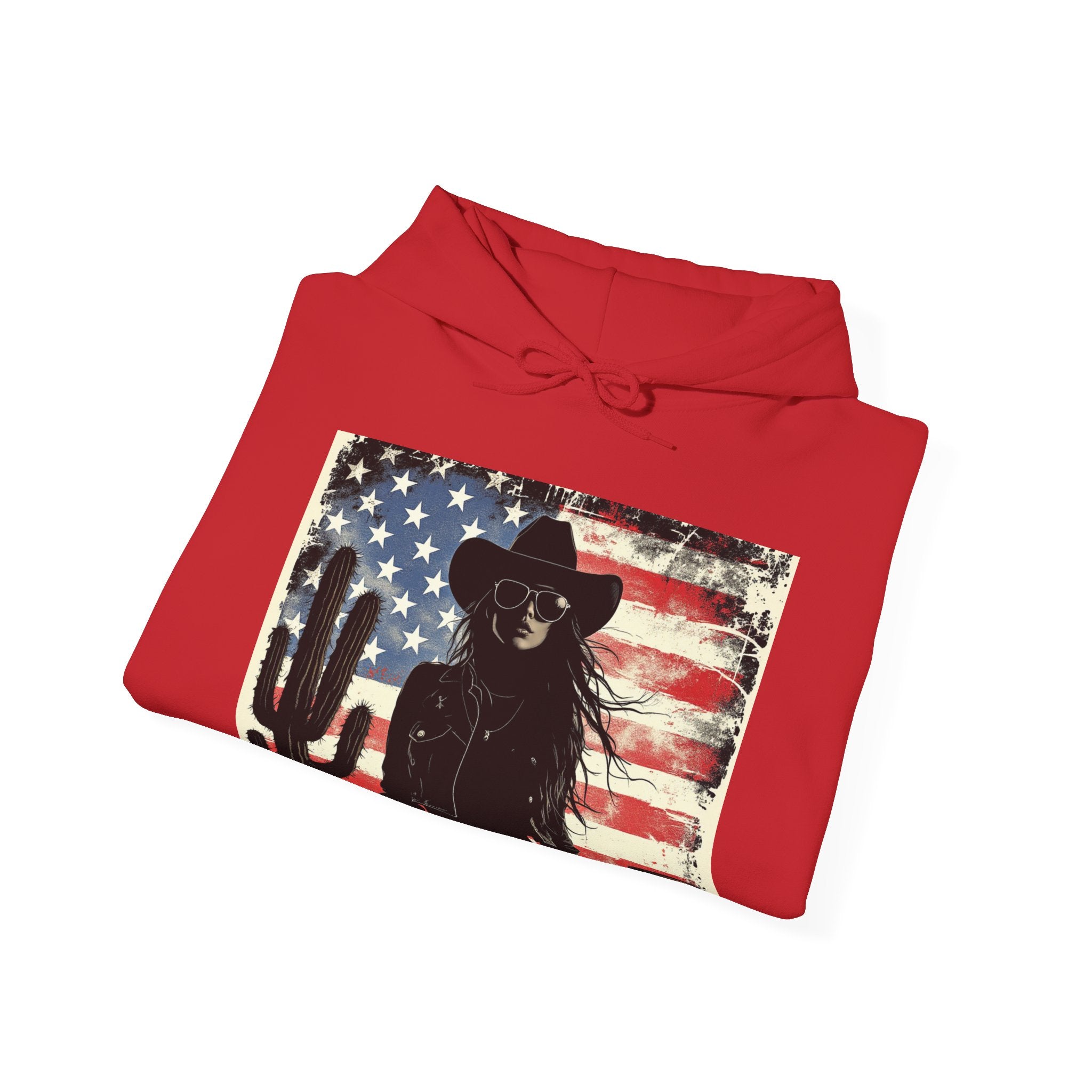 Vintage Western Style Hoodie with Cowboy Graphic