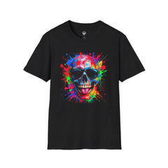 Colorful Skull Graphic T-Shirt, Unisex Tee, Casual Wear, Festival Outfit, Halloween Costume, Art Lover Gift, Party Top