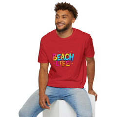 Beach Life Unisex Softstyle T-Shirt, Summer Vibes, Casual Wear, Beach Vacation, Gift for Beach Lovers