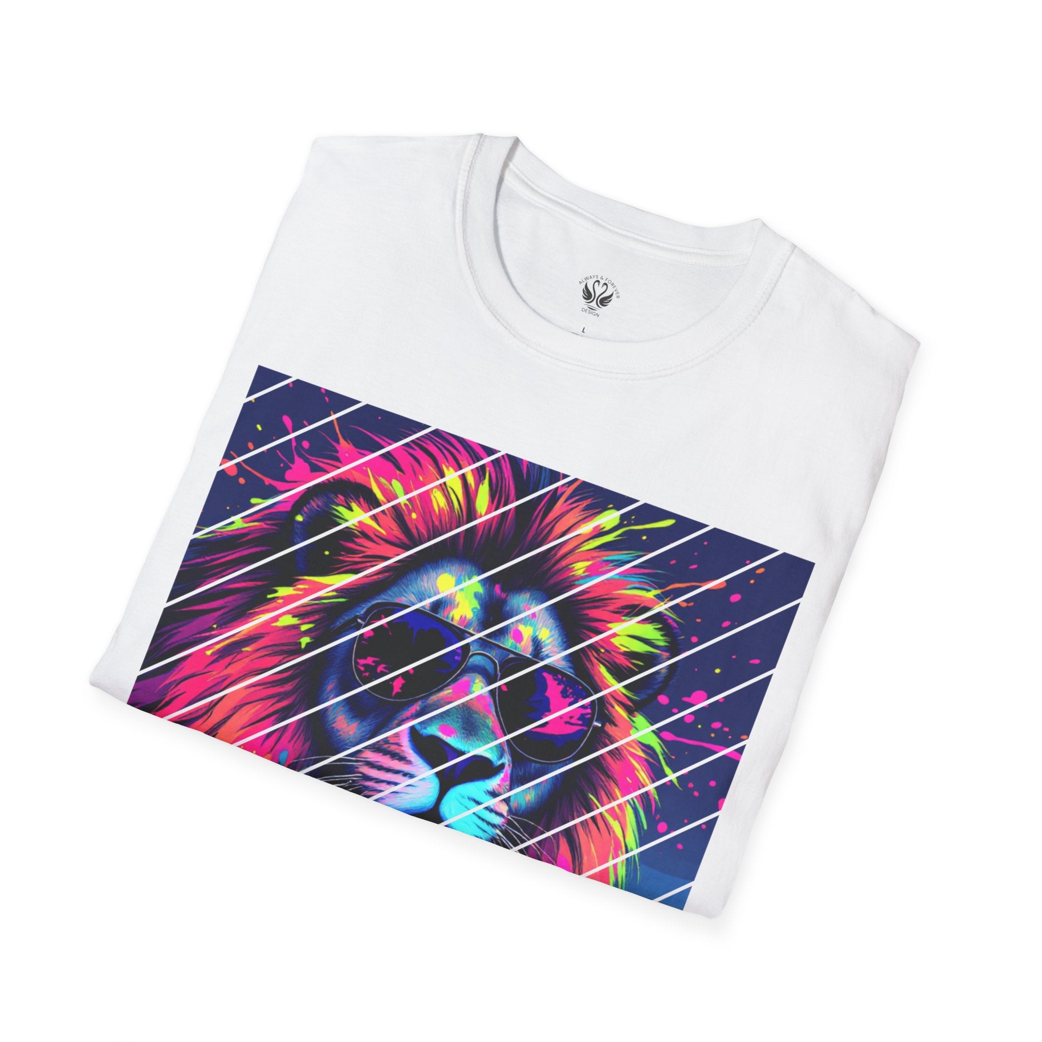 Vibrant Lion Graphic T-Shirt, Colorful Unisex Tee, Gift for Animal Lovers, Trendy Casual Wear, Perfect for Birthdays and Celebrations