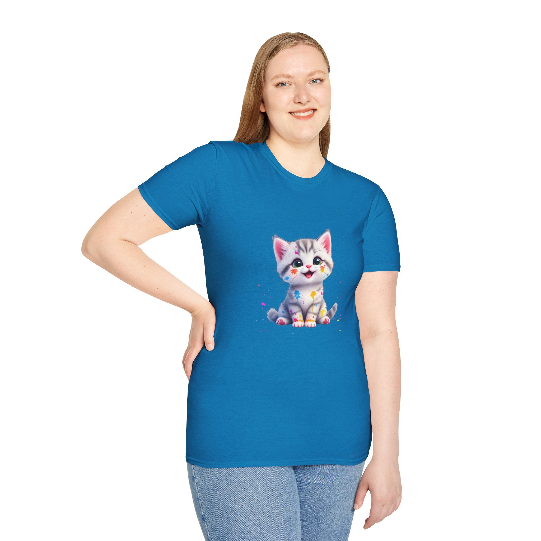 Cute Kitten Unisex Softstyle T-Shirt | Adorable Cat Tee for Animal Lovers, Gift for Birthdays, Pet Lovers, Fun Fashion, Everyday Wear