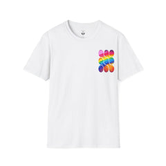 Vibrant Rainbow Softstyle T-Shirt, Unisex Pride Tee, LGBTQ+ Apparel, Colorful Casual Wear, Summer Festival Shirt