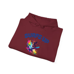 Surf's Up Unisex Heavy Blend Hooded Sweatshirt - Vibrant Beachwear for Surfers