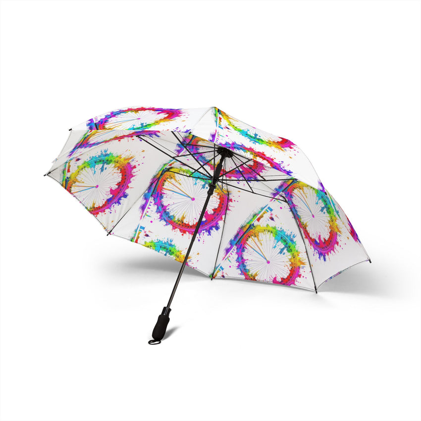 Vibrant Art Umbrella - Semi-Automatic Foldable Design for Rainy Days