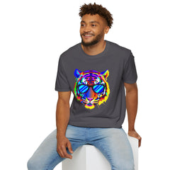 Colorful Tiger Graphic T-Shirt, Fun Apparel, Gift for Animal Lovers, Casual Wear, Summer Fashion, Festival Outfit