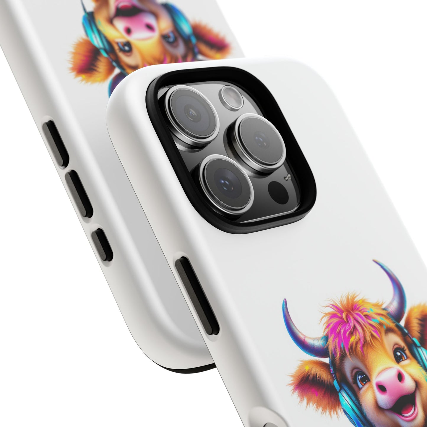 Cute Cow Phone Case with Headphones – Tough Cases