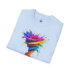 Vibrant Splash Art Tee, Colorful Unisex T-Shirt, Fun Graphic Tee, Summer Festival Top, Gift for Art Lovers, Casual Everyday Wear