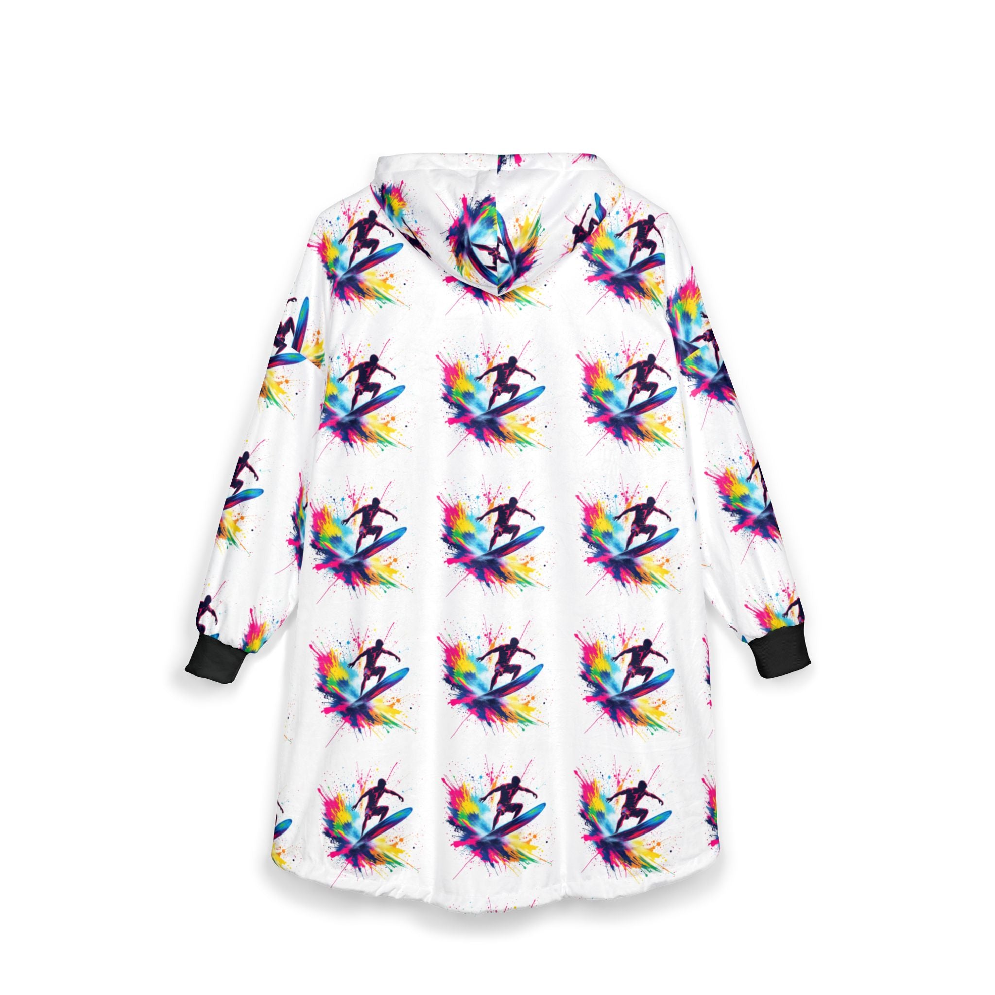 Colourful Surfer Unisex Hooded Blanket - Cozy & Fun for All Ages