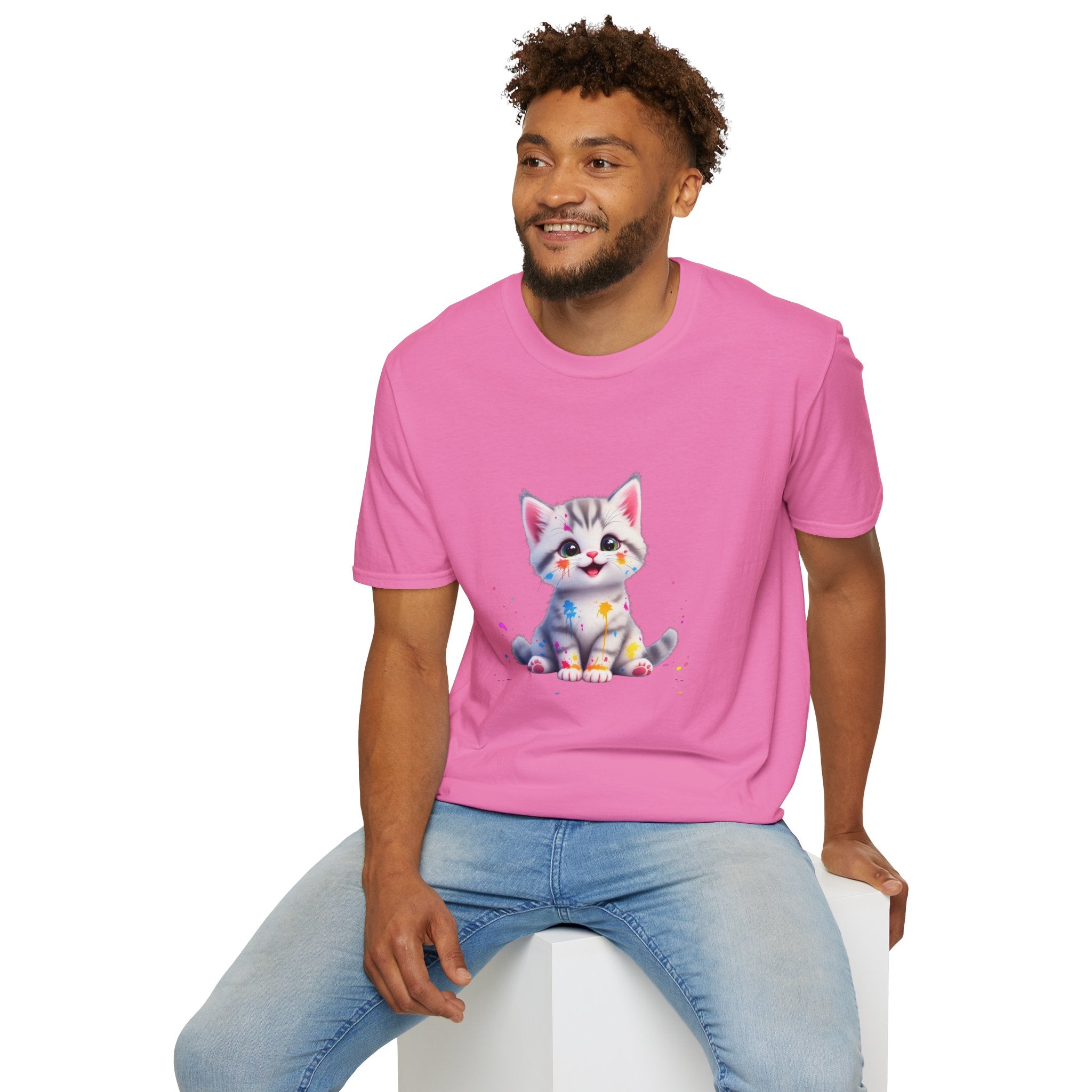Cute Kitten Unisex Softstyle T-Shirt | Adorable Cat Tee for Animal Lovers, Gift for Birthdays, Pet Lovers, Fun Fashion, Everyday Wear