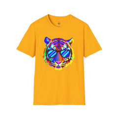 Colorful Tiger Graphic T-Shirt, Fun Apparel, Gift for Animal Lovers, Casual Wear, Summer Fashion, Festival Outfit
