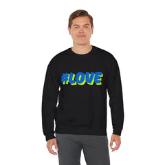 #Love Unisex Heavy Blend™ Crewneck Sweatshirt - Cozy Gift for Friends, Valentine's Day, Casual Wear, Gift for Her, Everyday Comfort