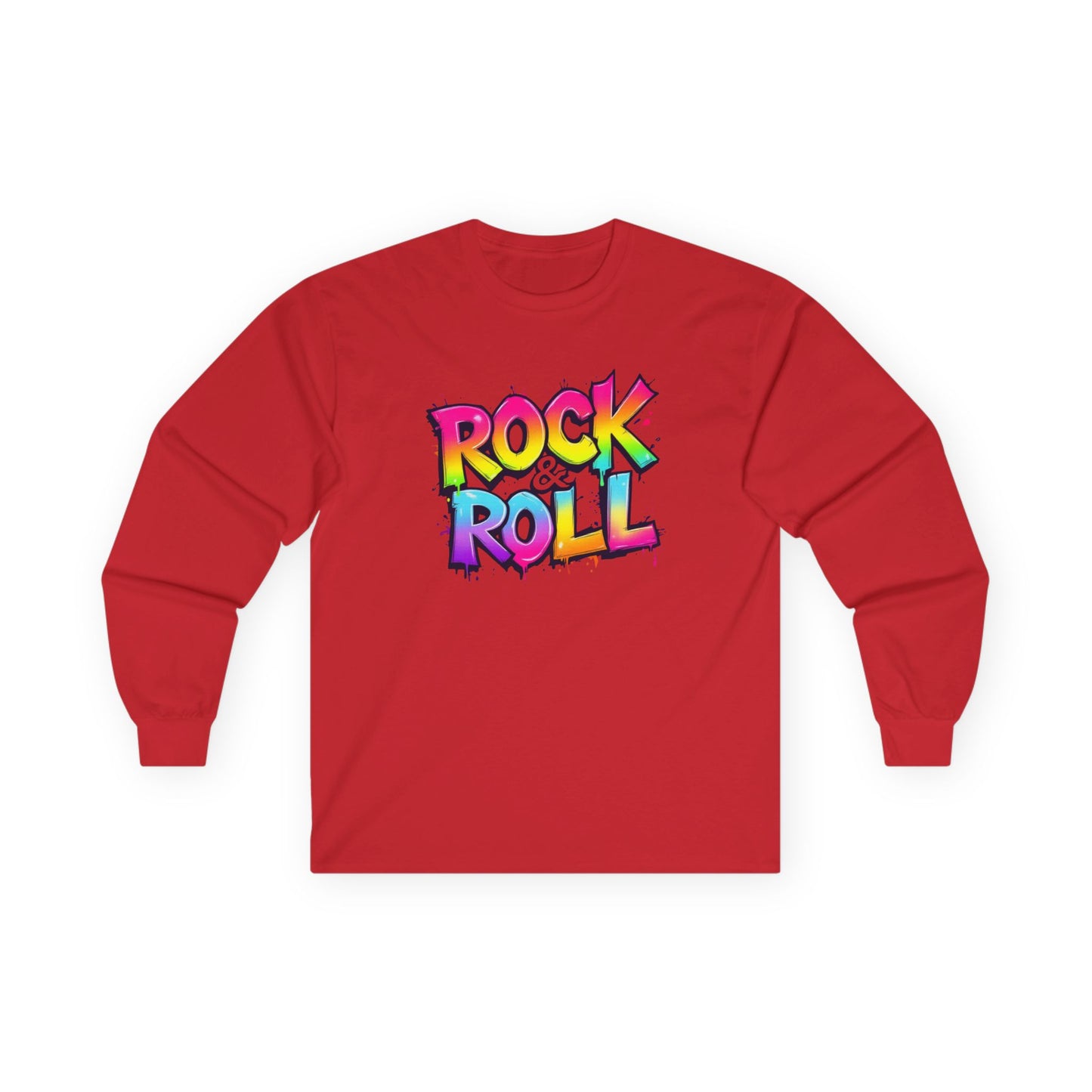 Rock & Roll Unisex Long Sleeve Tee - Vibrant Graffiti Design for Music Lovers