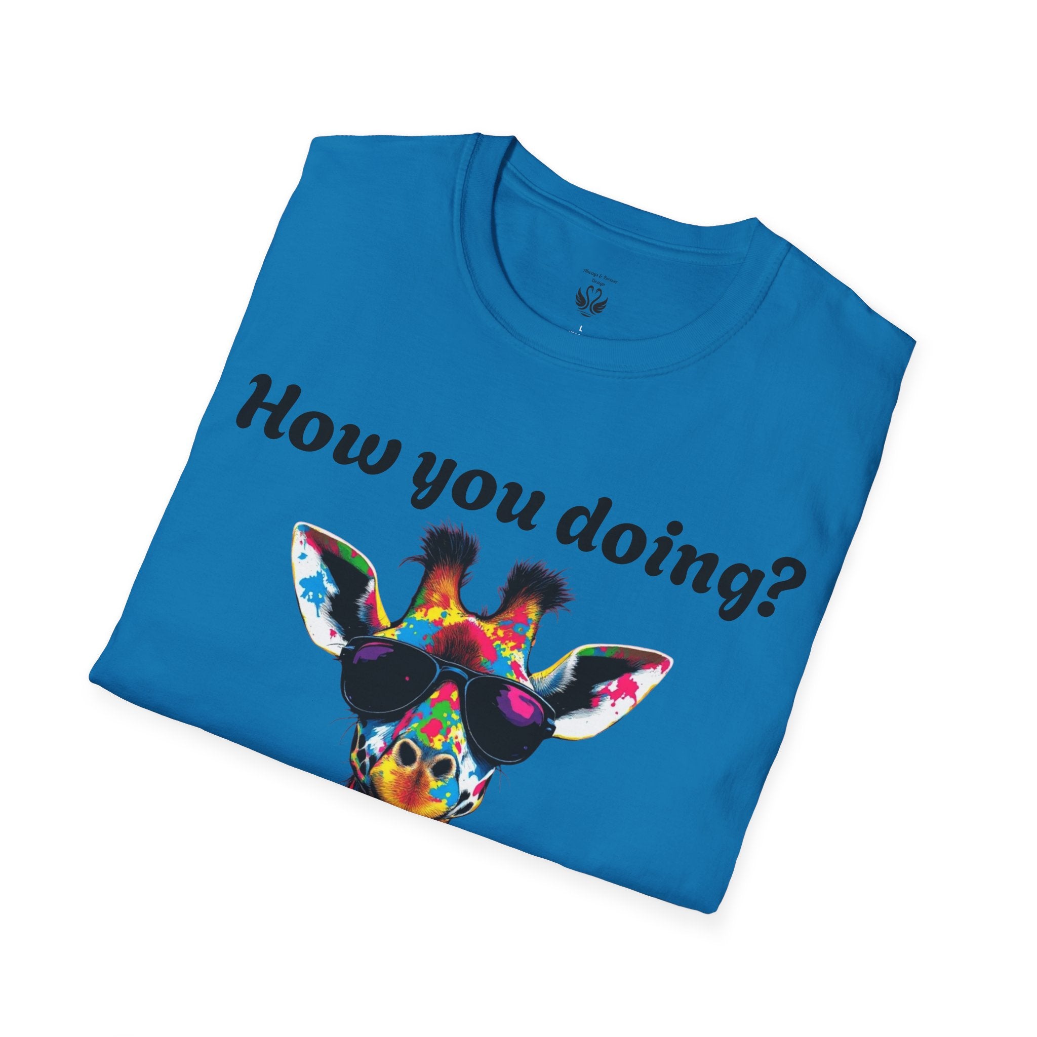 Colorful Giraffe T-Shirt: Fun Animal Tee, Gift for Animal Lovers, Quirky Statement Shirt, Cute Graphic Tee, Unique Birthday Present