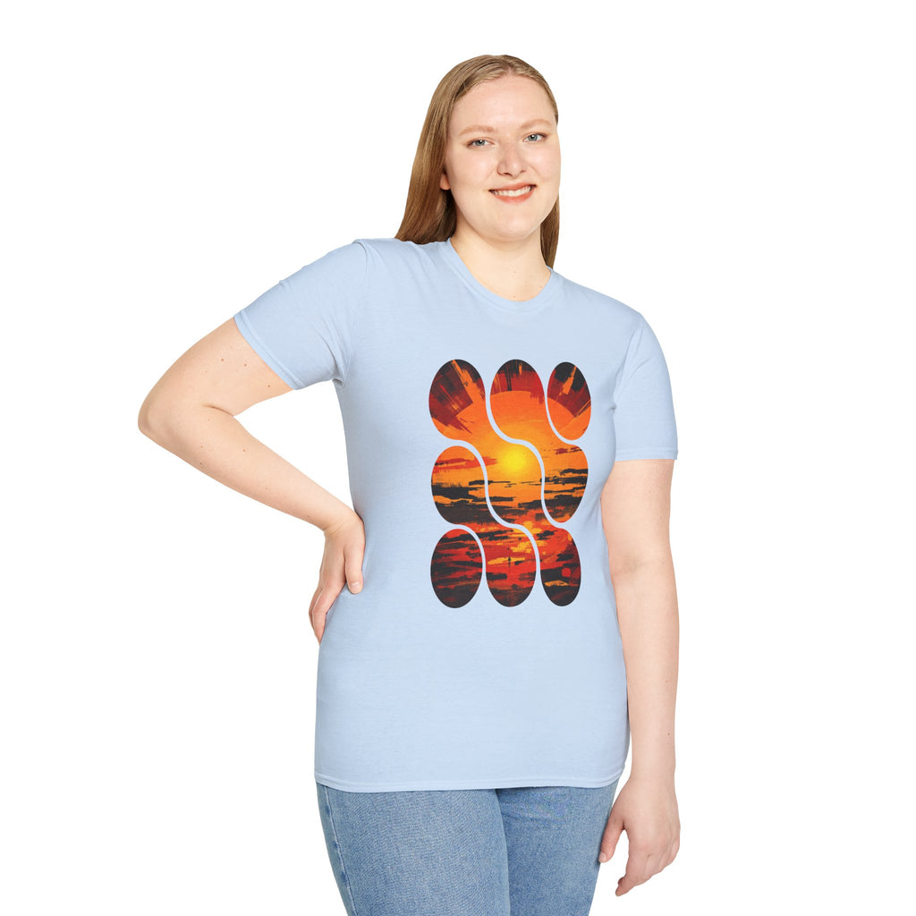Sunset Inspired Unisex T-Shirt, Colorful Graphic Tee, Retro Summer Apparel, Gift for Friends, Casual Weekend Wear