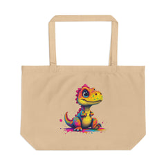 Playful Dinosaur Eco Tote Bag - Reusable Large Shopping Tote for Kids and Adults