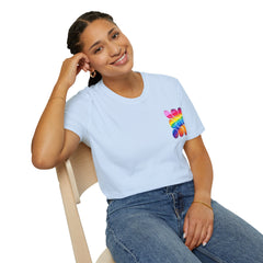 Vibrant Rainbow Softstyle T-Shirt, Unisex Pride Tee, LGBTQ+ Apparel, Colorful Casual Wear, Summer Festival Shirt