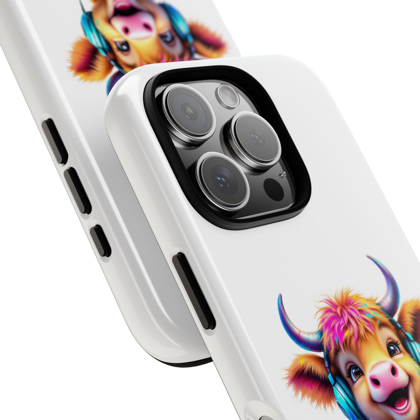 Cute Cow Phone Case with Headphones – Tough Cases