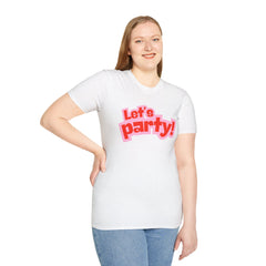 Let's Party! Unisex Softstyle T-Shirt - Fun Casual Wear for Celebrations, Birthdays, Festivals, Everyday Comfort