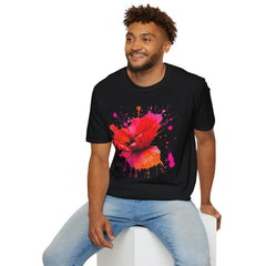 Vibrant Poppy Unisex T-Shirt, Colorful Art Tee, Summer Fashion, Gift for Nature Lovers, Casual Wear, Statement Piece